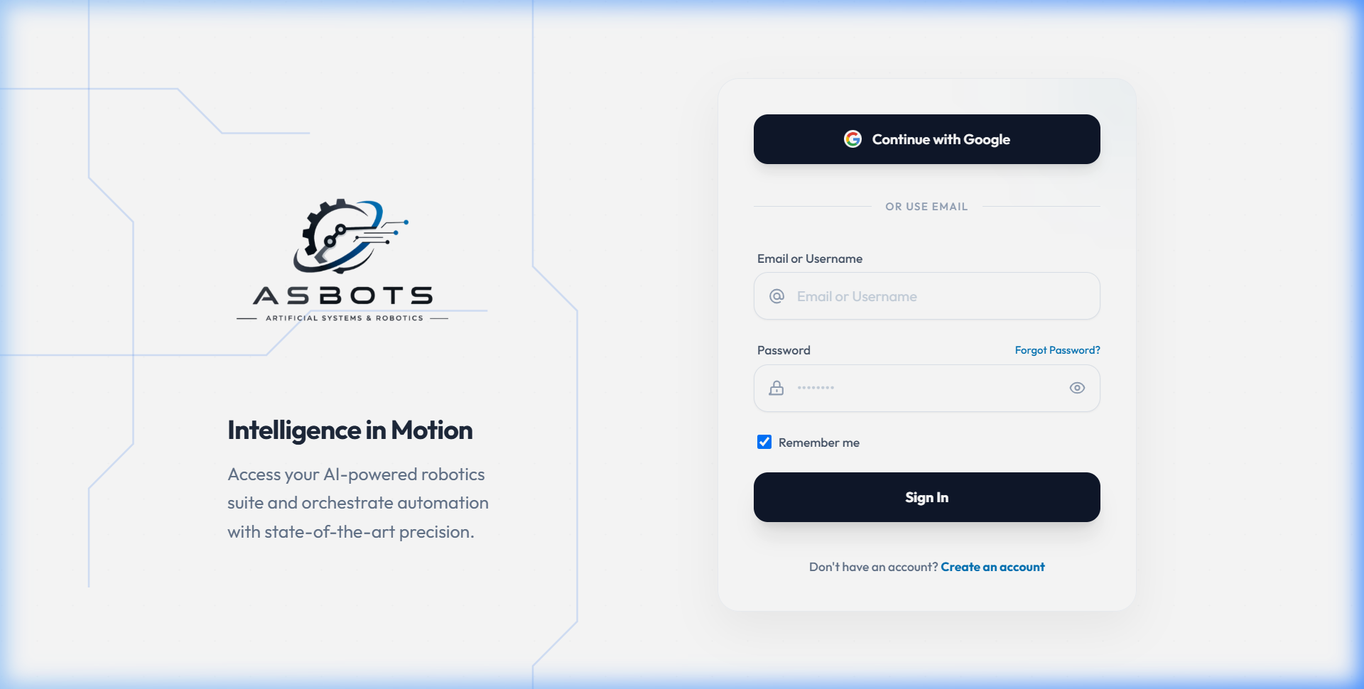 ASBots — Artificial Systems & Robotics Web Platform