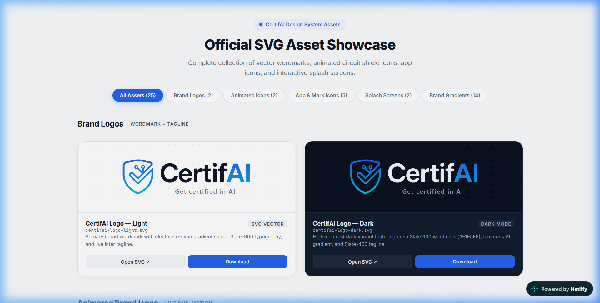 CertifAI Design System & SVG Asset Showcase