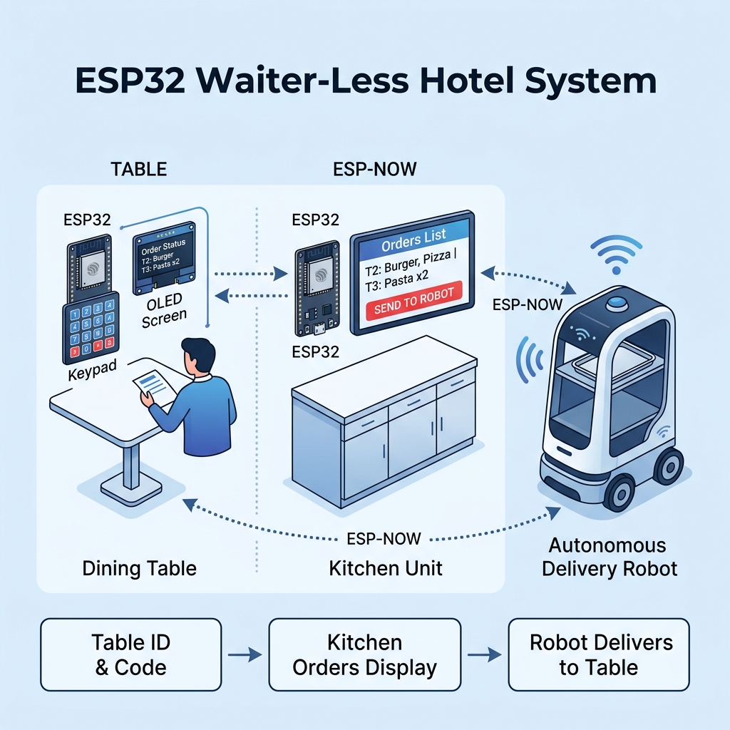 ESP32 Waiter-Less Hotel System